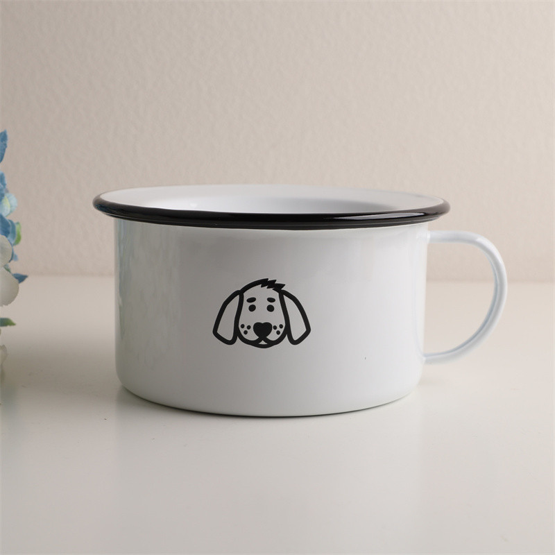 ส่งออกไปยังญี่ปุ่น Puppy Series ถ้วยบะหมี่กึ่งสําเร็จรูปแบบหนาพร้อมฝาปิดกล่องอาหารกลางวันชามบะหมี่กึ