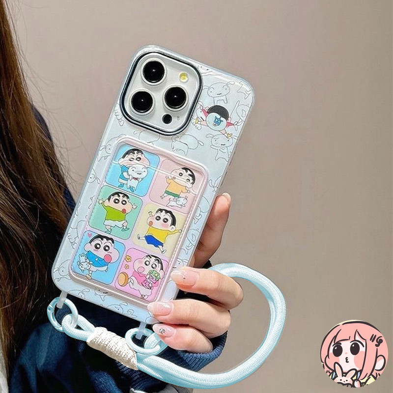 การ์ตูนเครยอนชินจังสุดน่ารักเข้ากันได้กับเคสไอโฟน15 13 14 12 15 16 XR 11 13 Pro Max X XS Max 7 8 16 Plus SE ปิดบัง