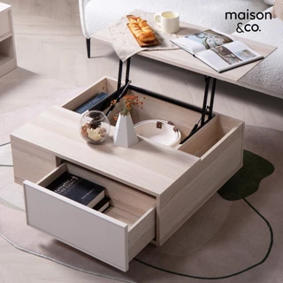 SB Design Square โต๊ะกลาง มัลติฟังก์ชั่น ขนาด 80 ซม. รุ่น Lacuna สีครีม (80x65x32 ซม) แบรนด์ MAISON&CO.
