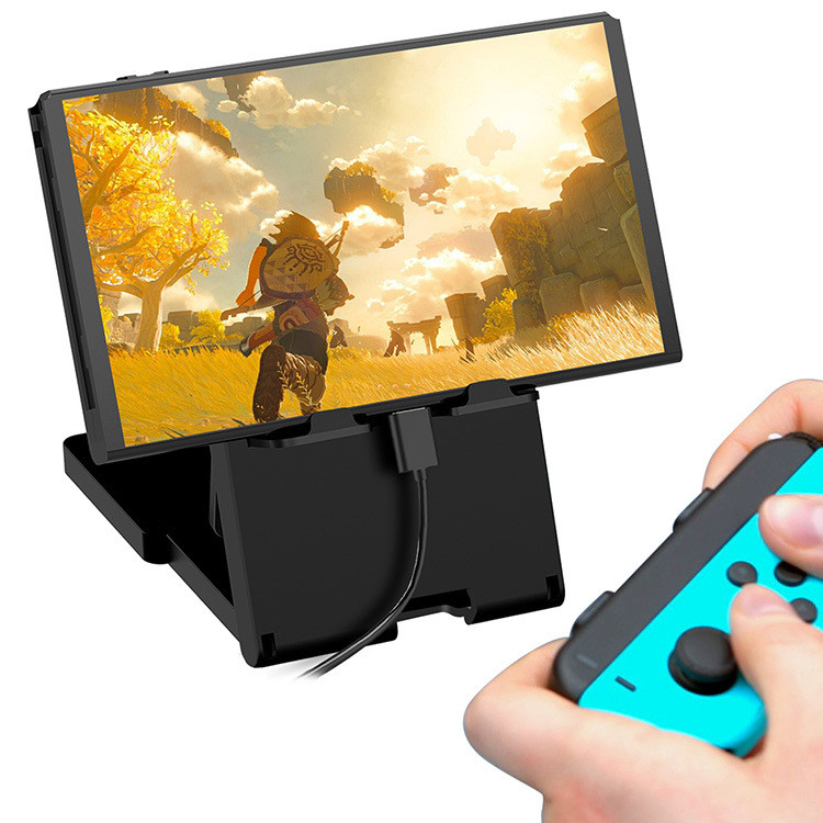 ที่วางขาตั้งสําหรับ Nintendo Switch, ขายึด Switch Lite, ขาตั้งเล่นขนาดกะทัดรัดแบบพกพาแบบพับได้แบบปรับได้สําหรับ Switch OLED