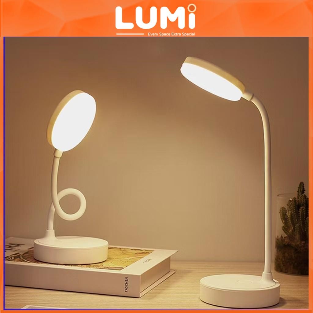 LUMi โคมไฟตั้งโต๊ะ โคมไฟหัวเตียง โคมไฟอ่านหนังสือแบบ LED แสงมีความสว่าง 3 ระดับปรับได้โคมไฟถนอมสายตา