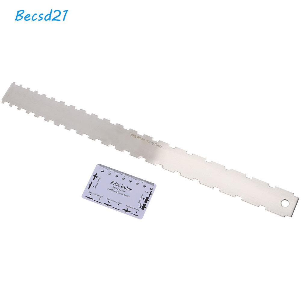 Becsd กีตาร์คอ Gauge Acoustic กีตาร์ไฟฟ้าอุปกรณ์เสริมตรงขอบพร้อม String Action ไม้บรรทัดสําหรับ Gibs