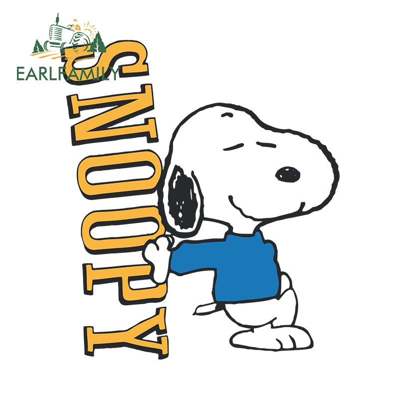 EARLFAMILY 13 ซม.x 11.4 ซม.Snoopyรถสติกเกอร์การ์ตูนครีมกันแดดรถจักรยานยนต์Decalกันน้ํารถGadgetsตลกDecor