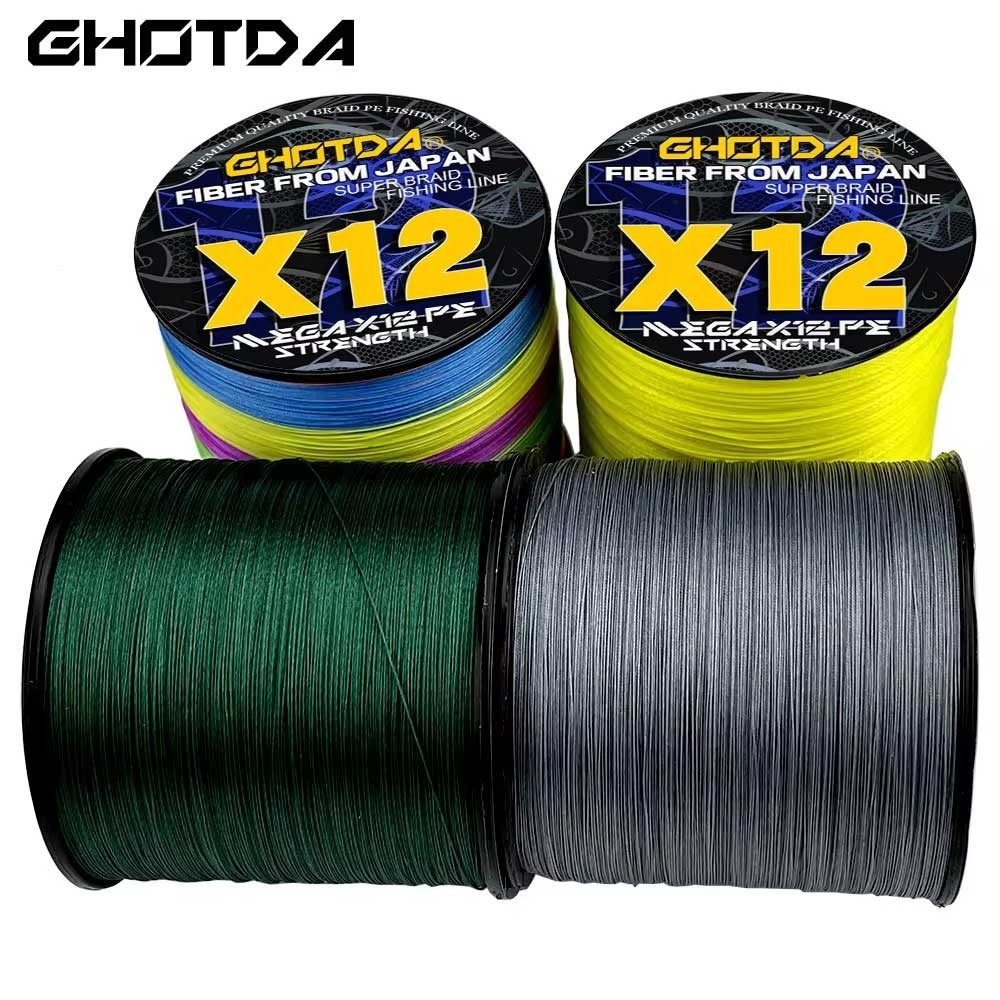 Ghotda PE 100เมตร12สายการประมงถักสำหรับตกปลาทะเล12เส้น25lb ~ 120LB PE ญี่ปุ่นรอกตกปลาสายลอยสายสำหรับ