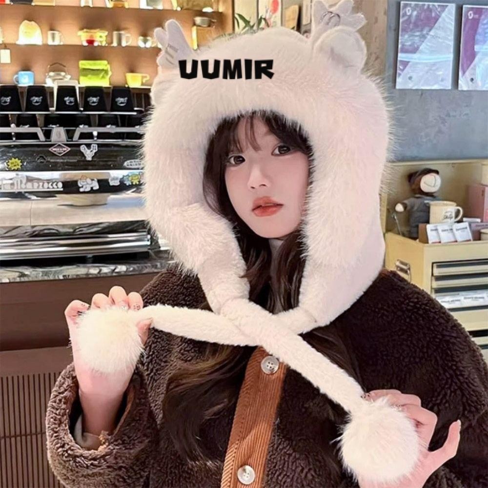 ยูมิร์ หมวกตุ๊กตา,หมวกฤดูหนาวที่อบอุ่น น่ารัก,แฟชั่นหนาน่ารักป้องกันหูหมวกสําหรับผู้หญิง