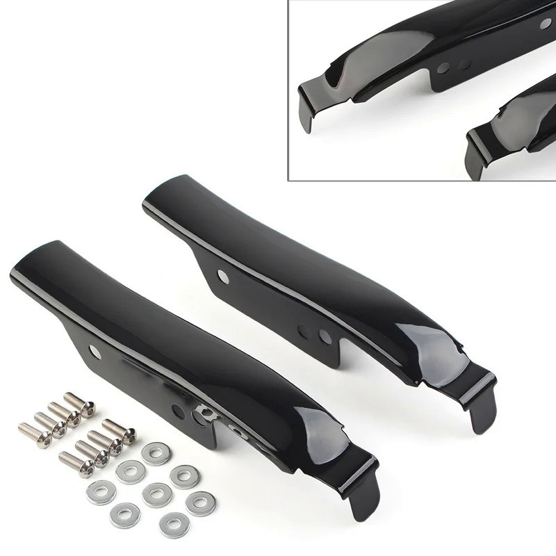 Mo 2Pcs Gloss Black Motorcycle Rear Fender Saddlebag Filler Panels For Harley Touring Electra Glide 