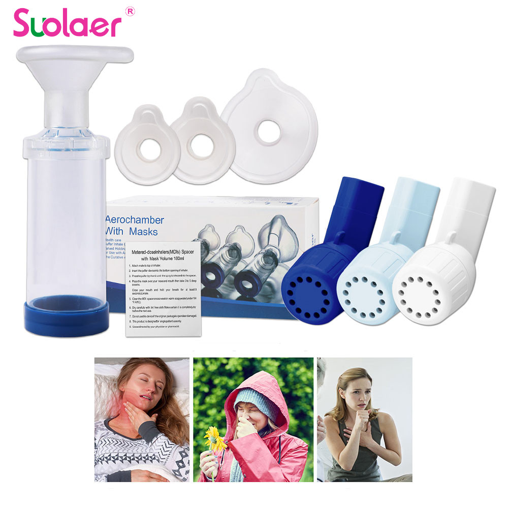 Suolaer แบบพกพา Pediatric Asthma Inhaler Spacer Mucus อุปกรณ์กําจัดปอดหายใจเทรนเนอร์สําหรับเด็กและผู้ใหญ่