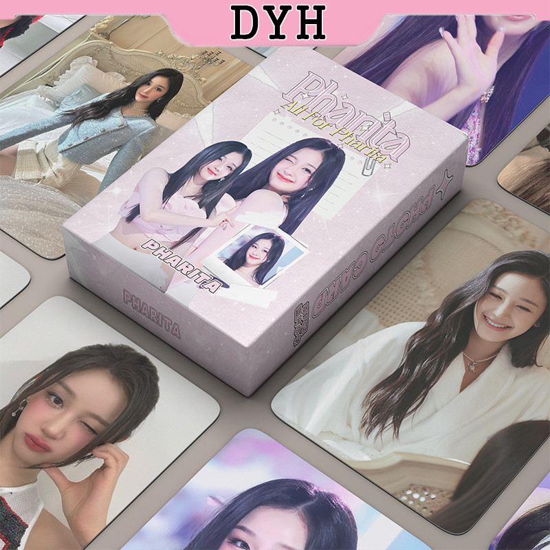 50 ชิ้น/กล่อง BABYMONSTER PHARITA เลเซอร์การ์ด Photocards Holographic LOMO การ์ด KPOP อัลบั้ม