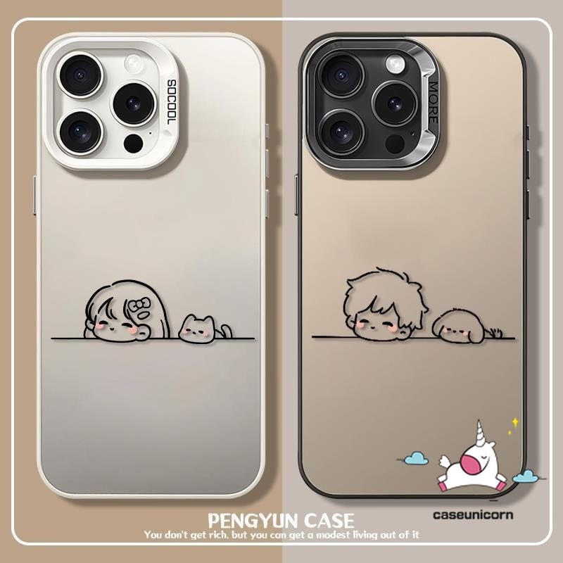 สําหรับ Infinix Smart 8 7 6 5 Pro Plus Pop 8 7 Hot 30i 40i หมายเหตุ 30 40 Pro 12 G96 Hot 11 30 9 10 Pro Play Tecno Spark GO 2023 20 10 Pro 20C น่ารักการ์ตูน Simple เคสคู่รักสุนัขคิตตี้