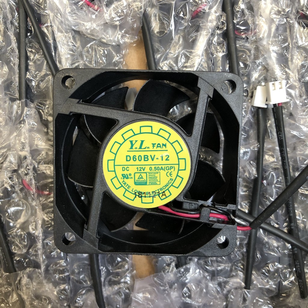 Yuelun D60BV-12 6025 12V 0.50A 6CM 2 สายพัดลมระบายความร้อนระดับเสียงอากาศสูง