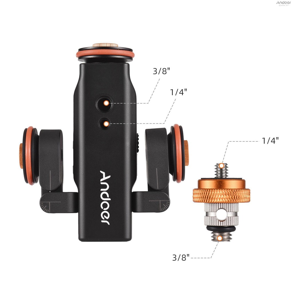 Andoer มอเตอร์กล้องวิดีโอ Dolly ขนาดระบุ Auto Dolly Motorized Video Slider Skater 3 ความเร็วปรับ 2.4G รีโมทคอนโทรลผู้ถือโทรศัพท์ Ballhead เปลี่ยน fo