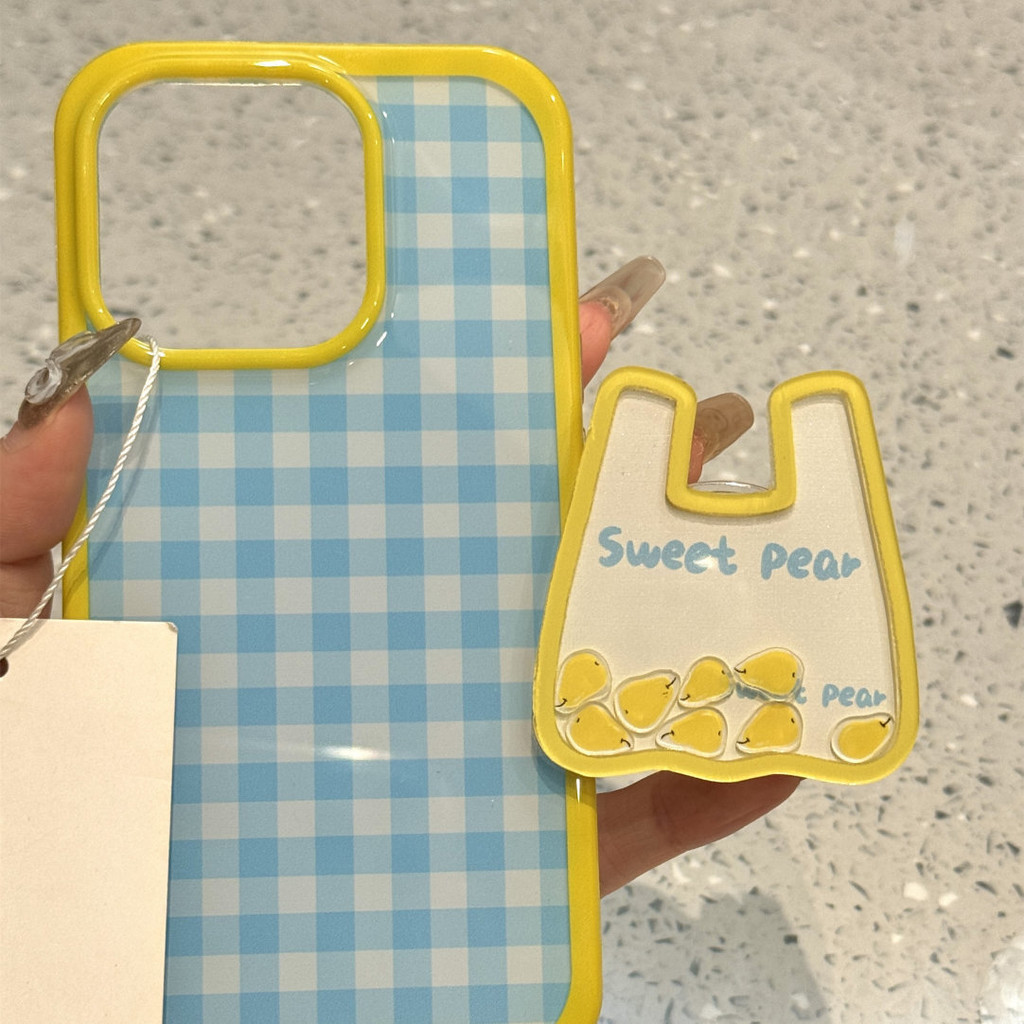 P Pear กระเป๋าช้อปปิ้งเพลงสั่นเหมาะสําหรับ iPhone16promax เคสโทรศัพท์ iPhone15 ขาตั้ง 14/13/12/11 62ZD
