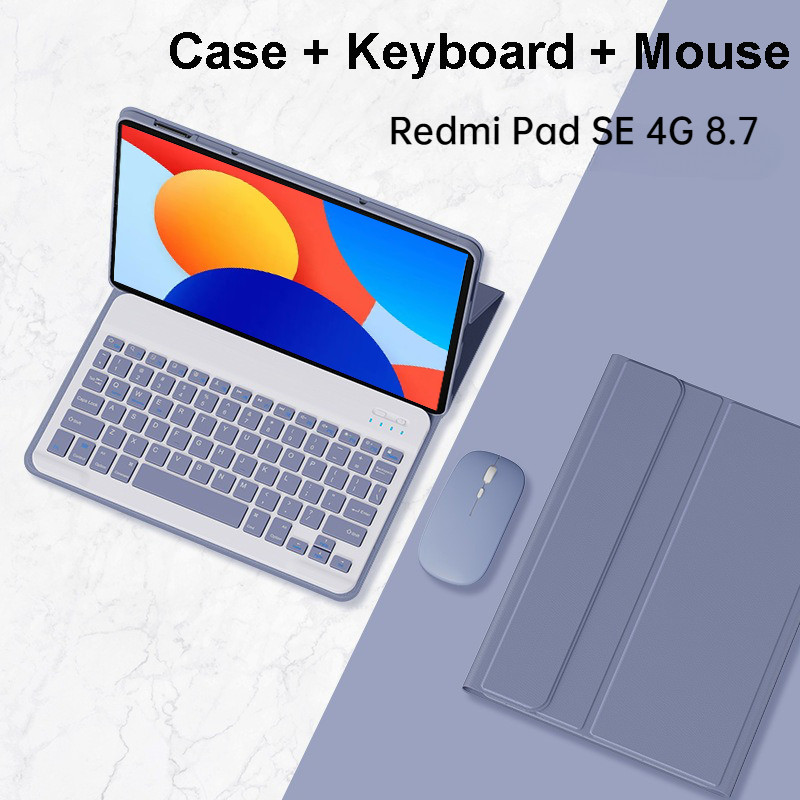 เคสพร้อมคีย์บอร์ดและเมาส์สําหรับ Xiaomi Redmi Pad SE 4G 8.7 นิ้วเคสคีย์บอร์ดขาตั้งคีย์บอร์ดแบบชาร์จไฟได้ ราคา ถูกที่สุด ดีลบีเคเค รูปภาพหลัก