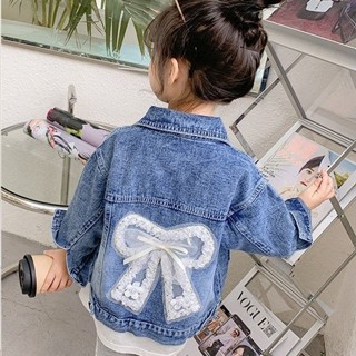 เสื้อแจ็คเก็ตยีนส์เด็กผู้หญิงเสื้อแจ็คเก็ตใส่ด้านนอกแฟชั่นฤด…