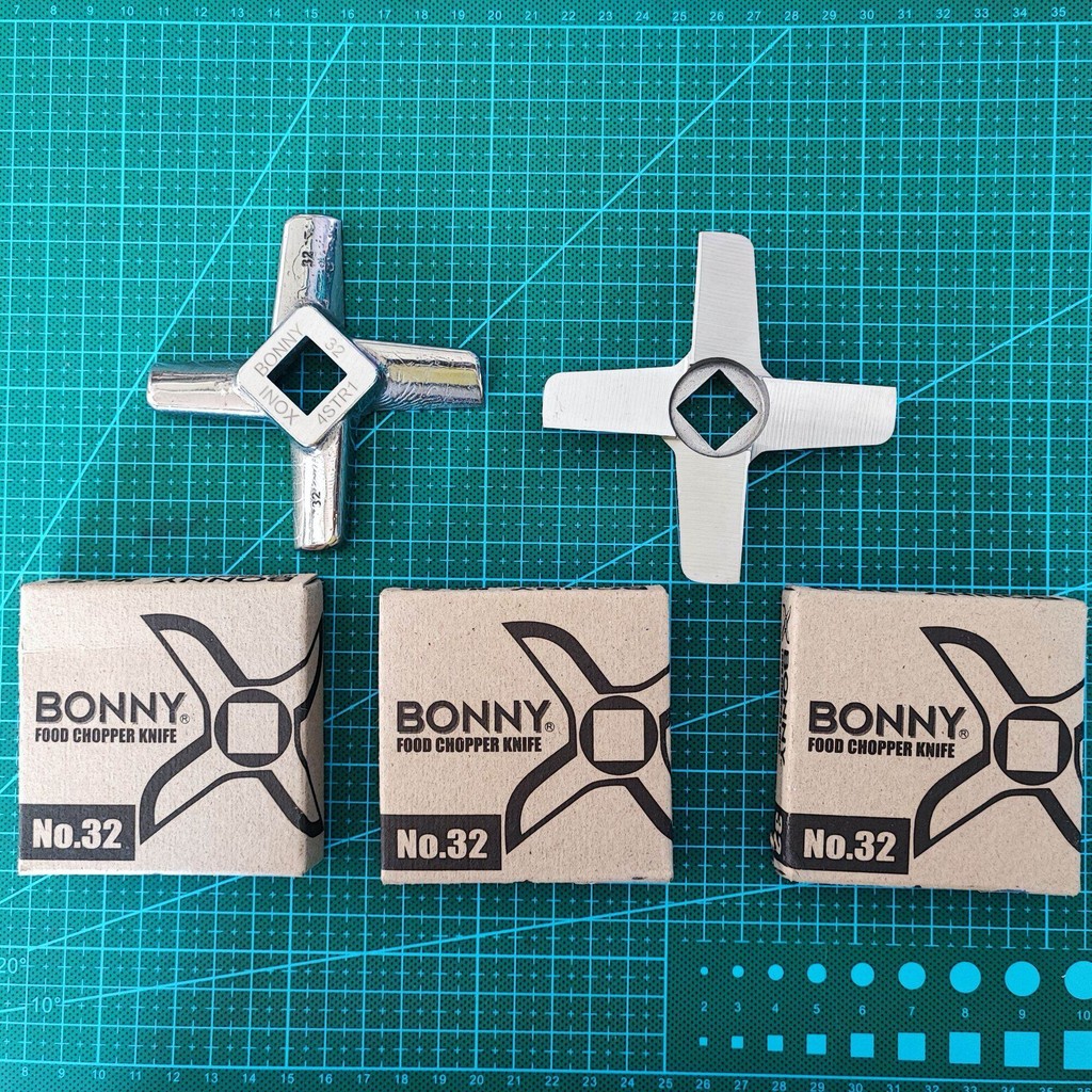 Bonny ใบมีดเครื่องบดเนื้อ เบอร์ 32 สแตเลส คม หนา ไม่เป็นสนิม Inox 4STR1 32 บดหมู บดไก่ บดพริกแกง