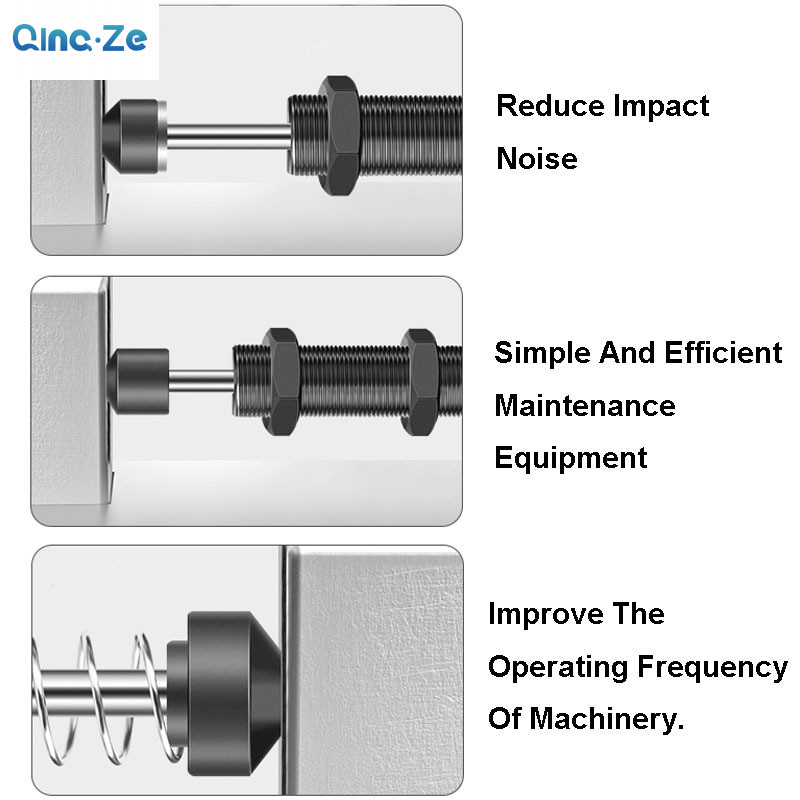 Aca บัฟเฟอร์ความดันน้ํามันไฮดรอลิก AC Damper กระบอกลมนิวเมติกการดูดซับแรงกระแทก AC-ความดัน undjustable - รูปที่ 5