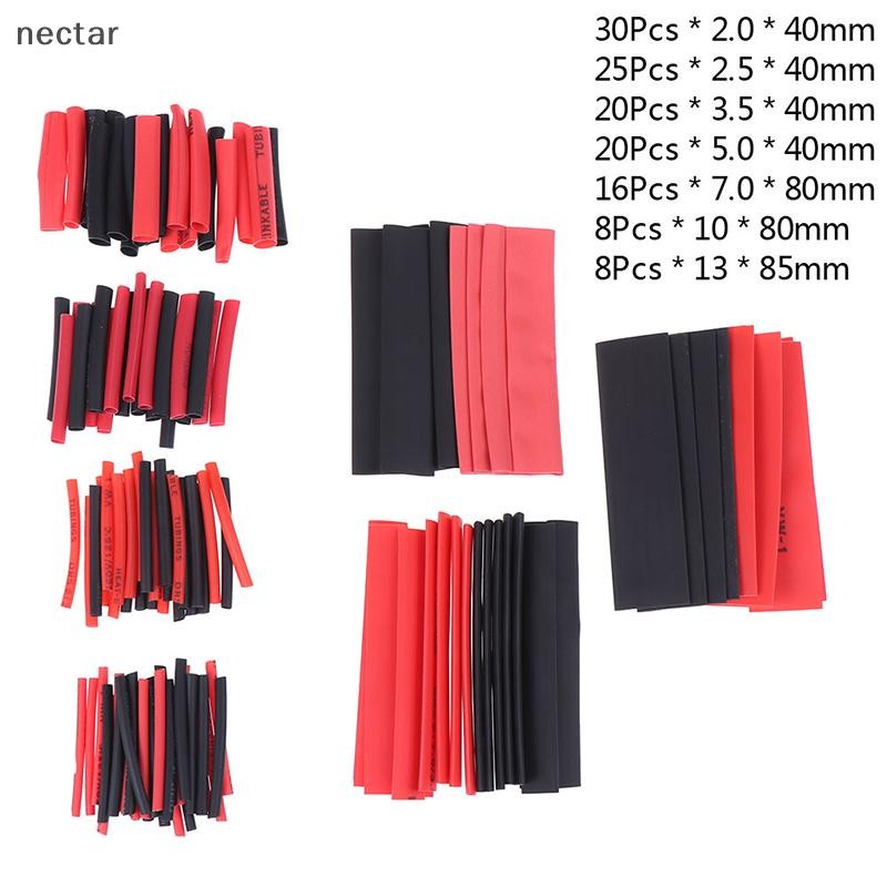 Tar 127 ชิ้น Weatherproof ความร้อนหดตัว sleeving ท่อท่อ assortment ชุดสีดํา N
