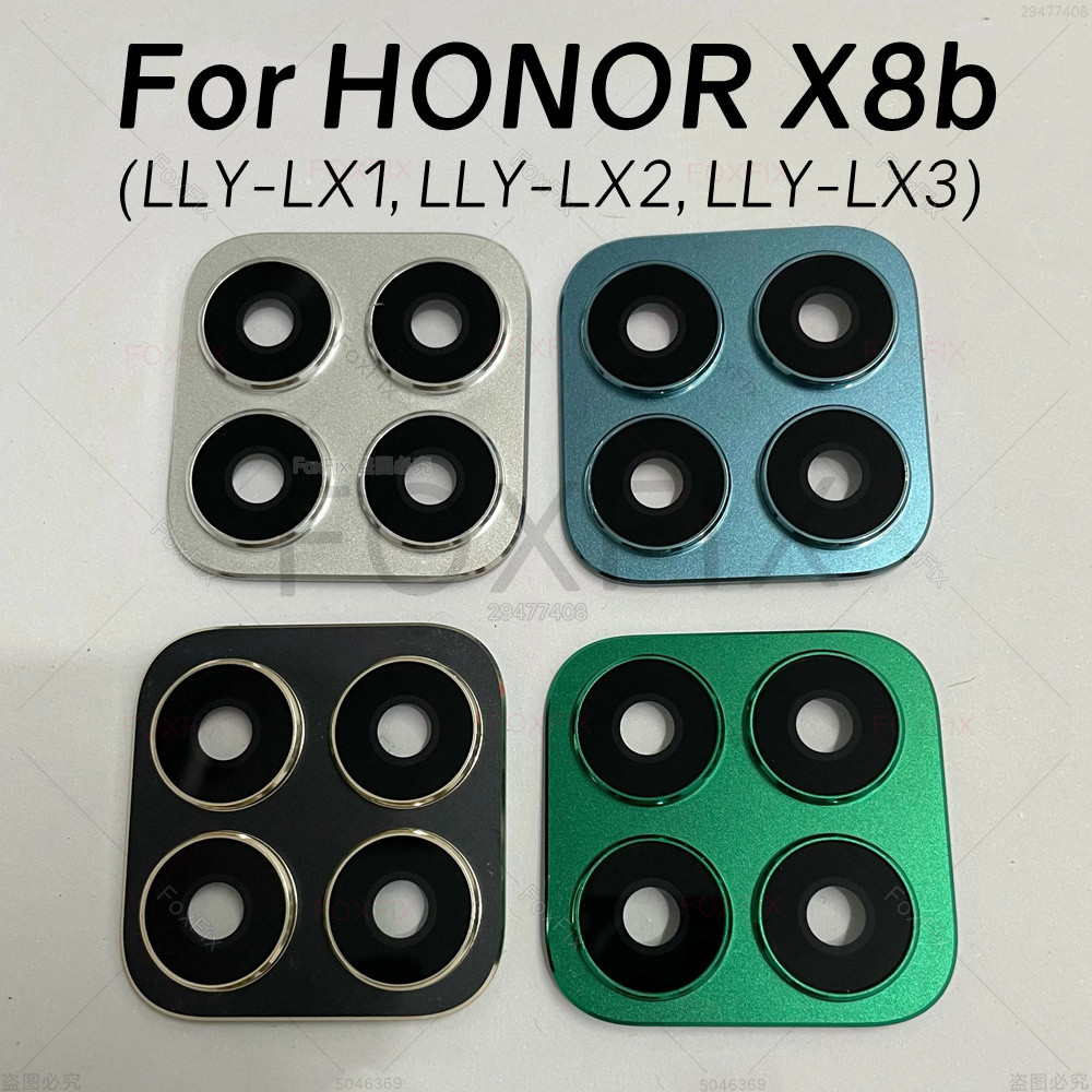 เลนส์กล้องด้านหลังสําหรับ Honor X8b ฝาครอบกระจกกล้องด้านหลังพร้อมกรอบ Bezel เปลี่ยน LLY-LX1 LLY-LX2 