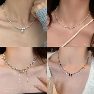 สร้อยคอมุก สไตล์เรียบง่ายและสง่างาม สร้อยคอผู้หญิง เครื่องประดับแฟชั่น