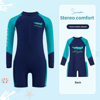 ชุดว่ายน้ำเด็กอายุ 4-16 ขวบ rash guard เด็กผู้ชาย แขนยาว