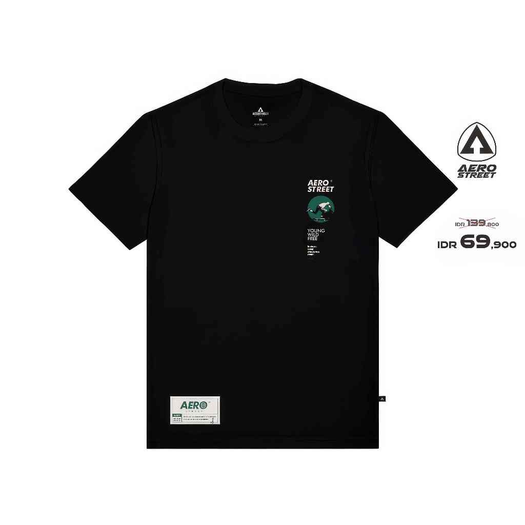 Aerostreet T Shirt Streetwear Skate Hitam Kaos T-Shirt T-Shirt AAAAA tee