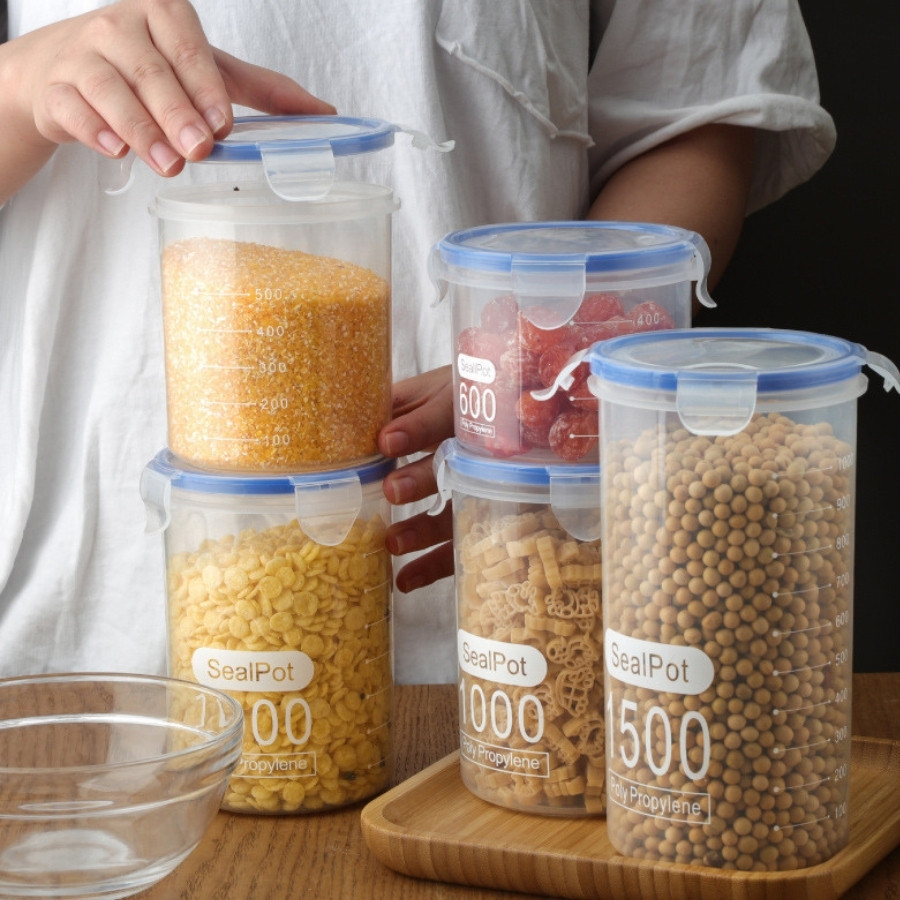 โถสุญญากาศแบบปิดสนิท กล่องถนอมอาหาร ซีลกันความชื้นและเก็บความสด เหมาะสำหรับธัญพืช ถั่ว ขนม ฯลฯ ที่เก็บของในครัว - รูปที่ 6