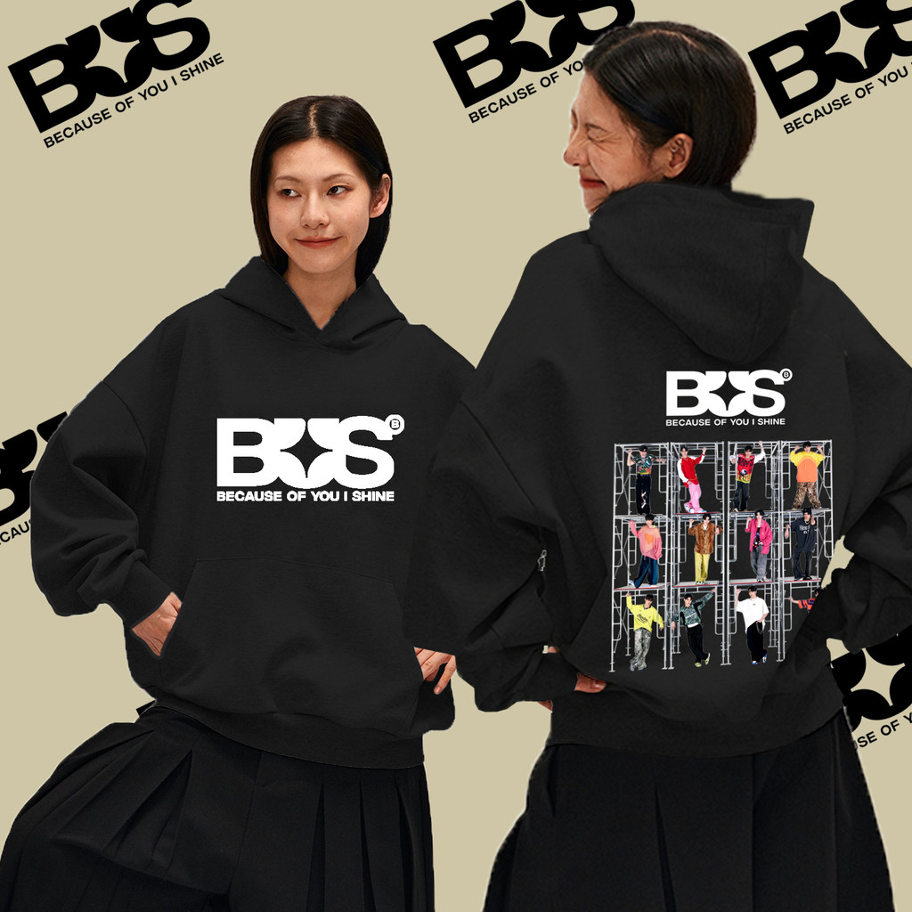 BUS Because of You I Shine Hoodies เสื้อฮู้ดผ้าฝ้ายแขนยาวนี้สามารถสวมใส่ได้ทั้งชายและหญิง M-3xl