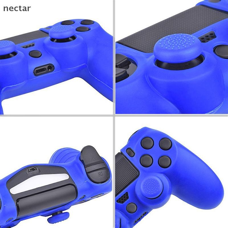 Tar ซิลิโคนอ่อนนุ่มฝาครอบป้องกันสําหรับ Playstation 4 Controller ผิว PS4 Gamepad กรณี Joy Grip Caps N