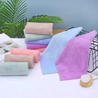 ผ้าขนหนูสีสันสดใส ผ้าขี้ริ้วผืนใหญ่ ผ้าเช็ดจาน ผ้าเนื้อนุ่ม ดูดซับน้ำได้ดี ไม่เป็นขุย