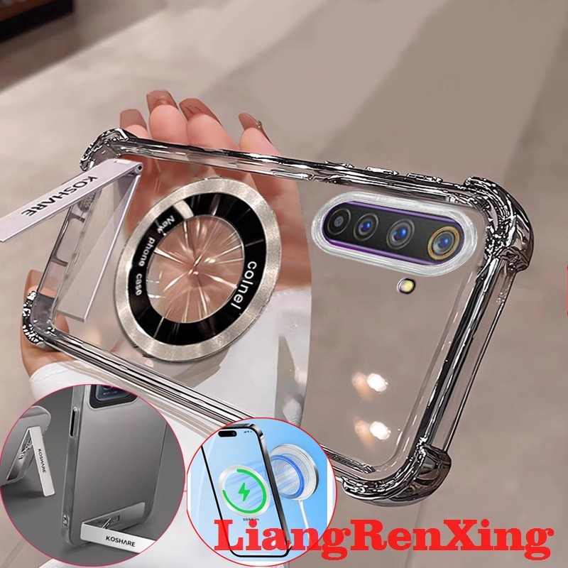 FOR เคส Case สำหรับ realme 6 Pro realme 6 โทรศัพท์ปลอก softcase ล้างกันกระแทกที่ครอบการออกแบบใหม่ความงามที่ชัดเจนกับผู้ถือไร้สายแม่เหล็ก TMCBCX01