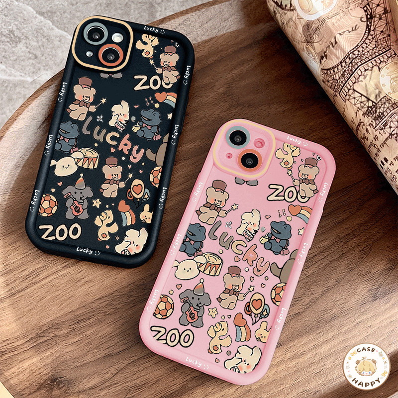 การ์ตูนสวนสัตว์หมีกระต่ายช้างน่ารั เคสSamsung A05 A03 A14 A25 A05s A15 A23 A52 A54 A03s A50 A13 A12 A24 A21s A32 A34 A53