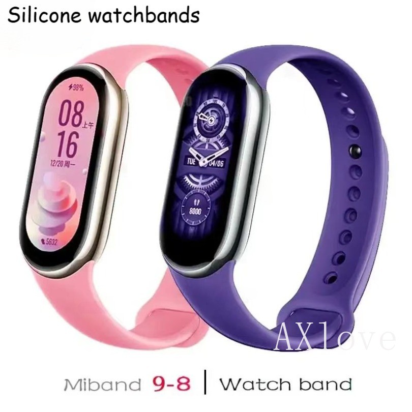 3D รูปแบบการพิมพ์สายนาฬิกาสําหรับ Xiaomi Mi Band 10 9 8 7 6 สายรัดข้อมือซิลิโคนสายรัดข้อมือ MiBand 7 miband5 miband6 เปลี่ยนเข็มขัด