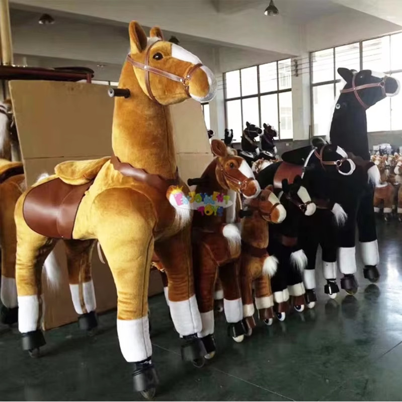ม้าโยกล้อเลื่อนขี่ได้เหมือนจริง มี 2 ไซส์ (M-L)  Ride on horse เกรดดีพรีเมี่ยม พร้อมส่งในไทย