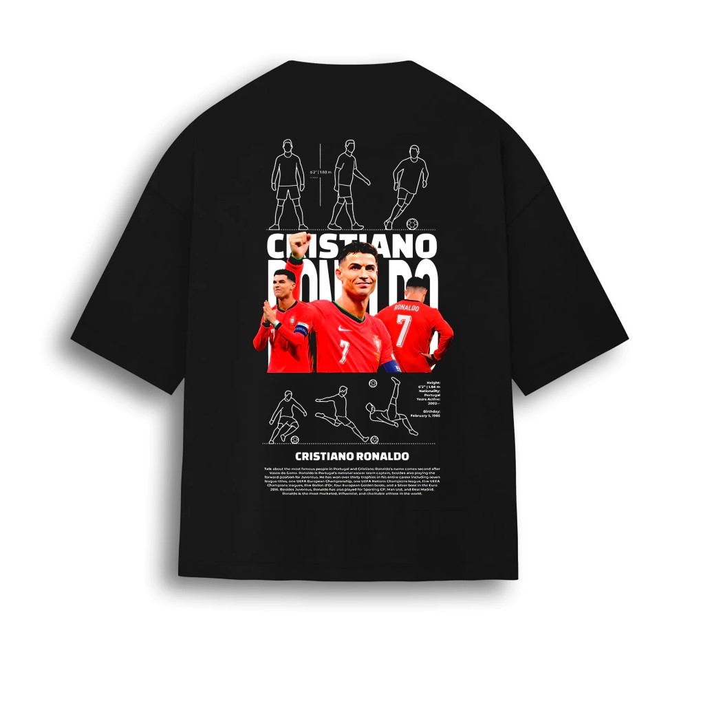 เสื้อเชิ้ตคอปกผ้าริบโอเวอร์ไซส์ของคริสเตียโน โรนัลโด – ทีมชาติโปรตุเกส CR7