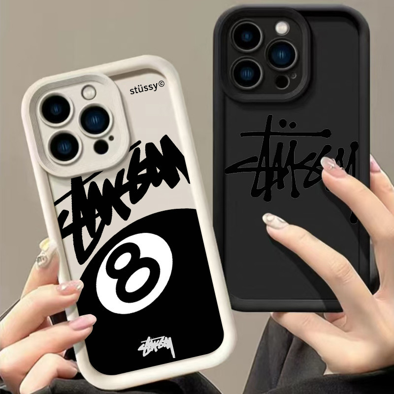 🔥ส่งจากไทย🔥เคส for iphone7P 8P 11 12 15 16 13 14 Pro Max กล้องป้องกันมิตรกับสิ่งแวดล้อมกันกระแทกดอก ลูกบิลเลียดหมายเลข 8