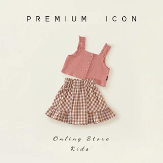 Hania Kids ชุดเซ็ตเสื้อ+กระโปรง สไตล์เกาหลี สำหรับเด็กผู้หญิง - K4125434