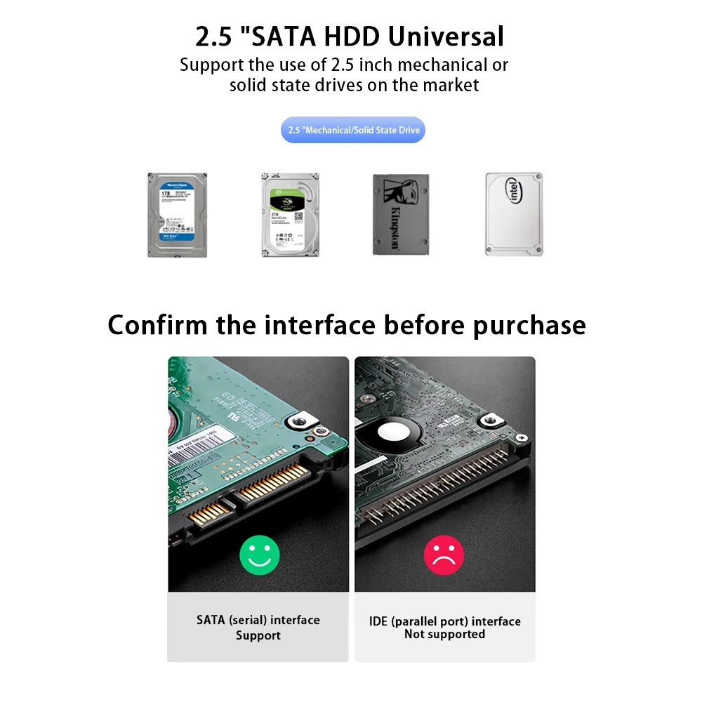 ✅แท้100% Oker ST-249 Type-C USB3.1 External HDD Enclosure Box SATA กล่องใส่ ฮาร์ดดิส 2.5นิ้ว Harddisk Notebook TypeC