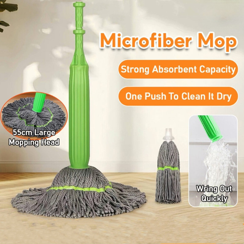 Multi Function Microfiber Mop Hand Wash Free Floor Mop พร้อม Squeezer Quick Dry Mop Easy Clean Mop