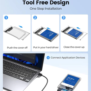 กล่องใส่ HDD กล่องใส่ฮาร์ดดิสก์แบบใส USB 3.0 SATA 2.5 ส่งถ่ายข้อมูลได้รวดเร็ว กล่องใส Harddisk SSD 2.5 inch USB3.0 แรง