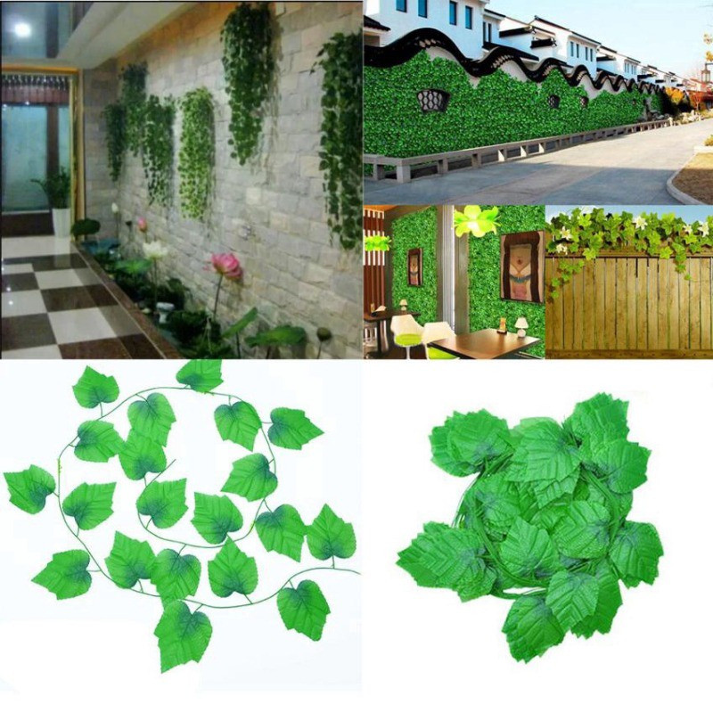 พวงมาลัยไม้เลื้อยตกแต่งงานแต่งงาน | เถาวัลย์ไหมพลาสติกเทียมพร้อมใบหลายขนาด 240 ซม. พืชสีเขียวปลอมสําหรับระเบียง/ความรู้สึก - รูปที่ 7