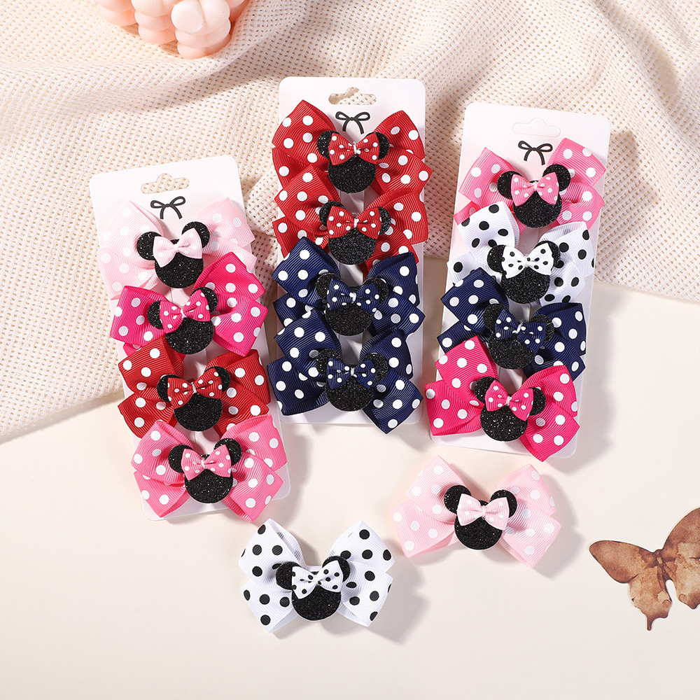 4pcs น่ารัก Jojo Bow Hairclip สําหรับเด็กอุปกรณ์เสริมผมเด็ก Hairpins การ์ตูนที่ละเอียดอ่อนสาว Barrette Party ผมสวยเครื่องประดับ