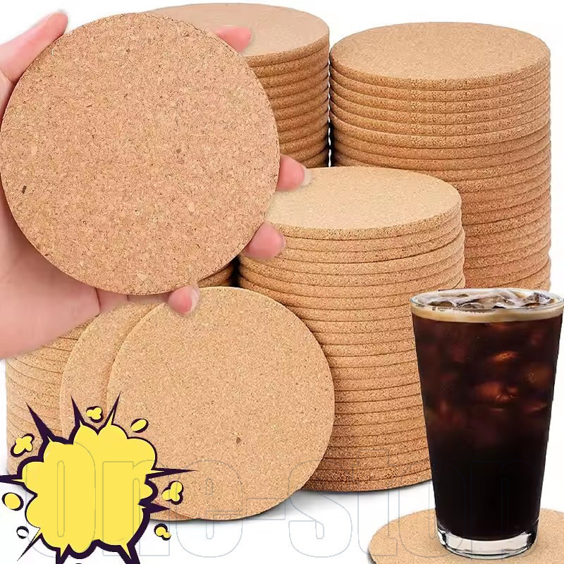 1/3/5 ชิ้นนุ่มรอบไม้ Slip Slice ถ้วย - ตกแต่งห้องครัวสํานักงาน - DIY บนโต๊ะอาหารทนทาน Pad - บ้านลื่นไม้เบาะ - Cork Coaster ถ้วยทนความร้อนแก้ว Mat