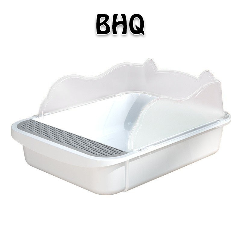 BHQ กระบะทรายแมว กะบะทรายแมว ห้องน้ําแมว ทูบา ขอบสูง ป้องกันการกระเด็น L/XL