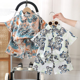 ชุดเสื้อเชิ้ตสไตล์ฮ่องกงฤดูร้อนสำหรับเด็ก แฟชั่นเด็กชาย สไตล…