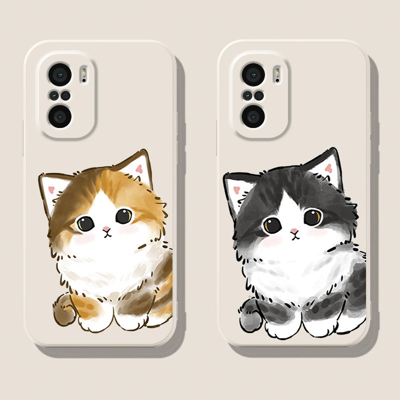 แมวหวาน เคสสําหรับ xiaomi poco f3/gt,f4,f5/pro,m5,m4/pro,m3,m2,x3/pro/gt,x4,x5,x7,YB5) ฝาครอบซิลิโคน