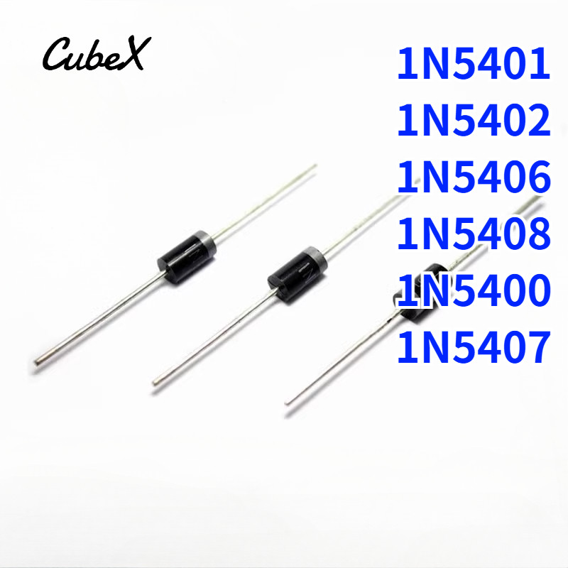 50/20 ชิ้นใหม่ 1N5401/1N5400/1N5402/1N5408/1N5406/1N5407 วงจรเรียงกระแสไดโอด 3A 1000V DO-27 ไดโอด