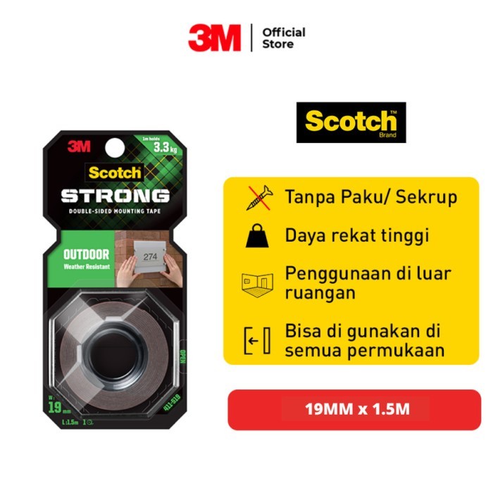 Scotch 3M Outdoor Mounting Tape 411-S19 19 MM X 1.5 M