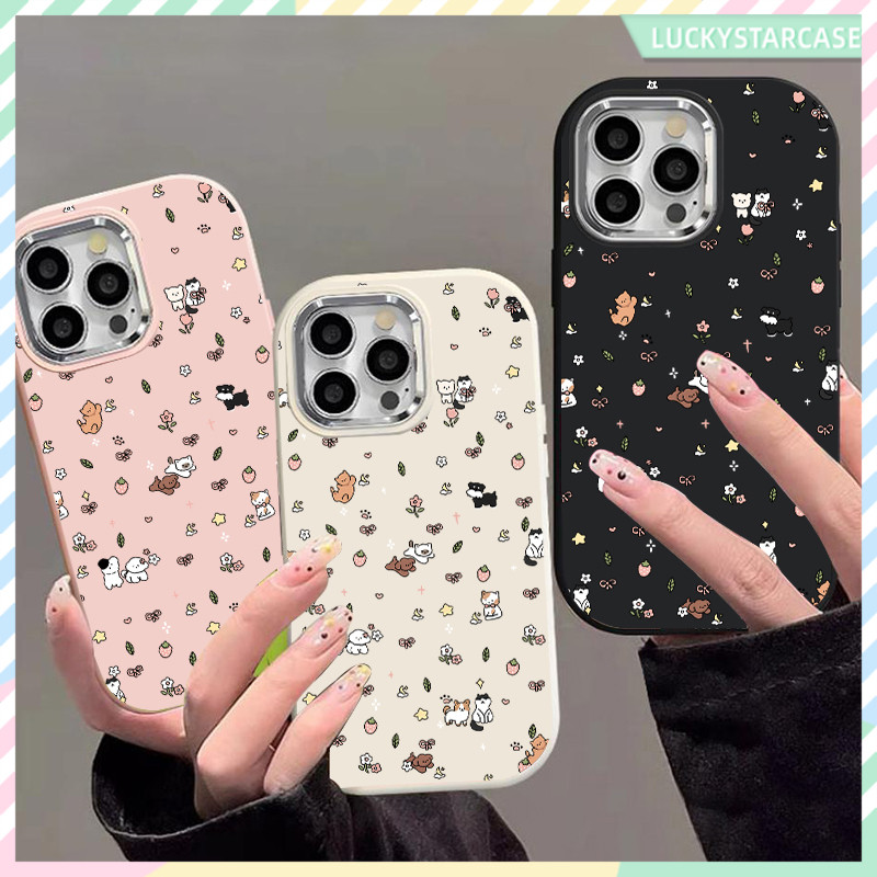ลูกแมวน่ารัก เคส For iPhone 11 14 13 12 15 16 Pro Max XS XR 7P 8P เคสโทรศัพท์ เคสไอโฟนหรูหราไฮโซ กันกระแทก ซิลิโคนนุ่ม