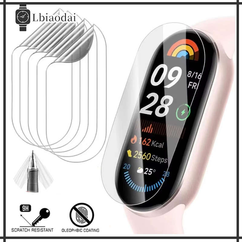 อ่อนนุ่ม / 3D กระจกนิรภัย ภาพยนตร์ for Xiaomi Mi Band 10 9 8 อุปกรณ์ฟิล์มป้องกันหน้าจอ for Smartwatc