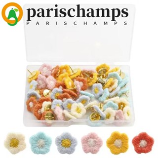 PARISCHAMPS 20/30/50 ชิ้นเย็บปักถักร้อยดอกไม้ Pushpins, Crea…